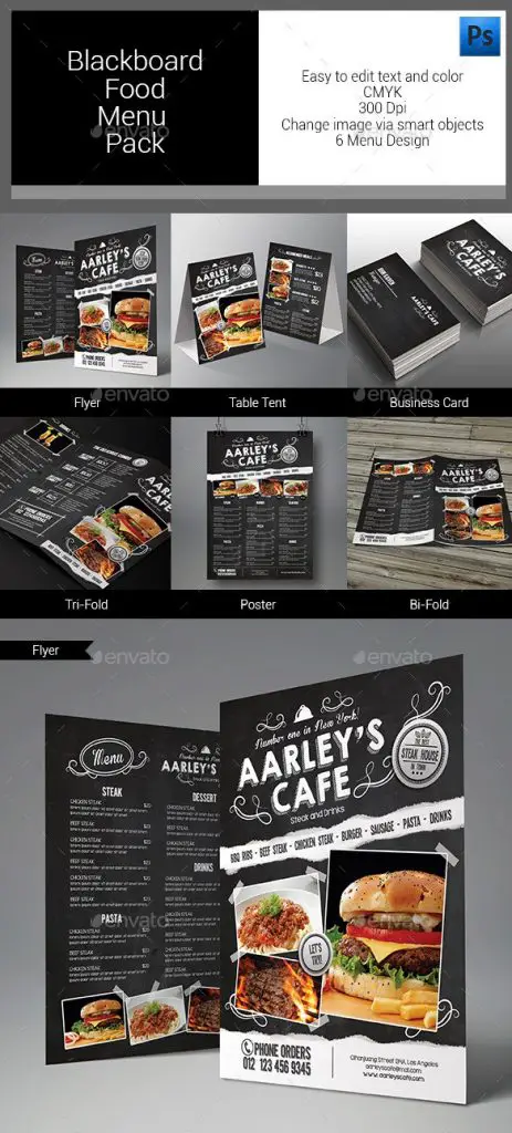 40 PSD InDesign Food Menu Templates For Restaurants