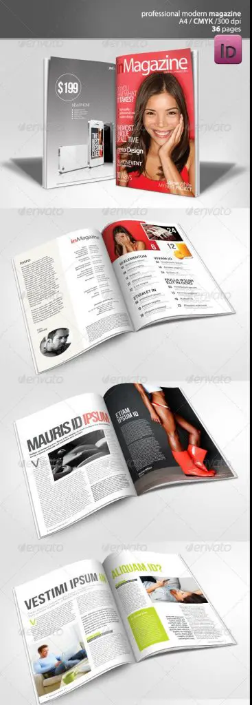 magazine layout template psd