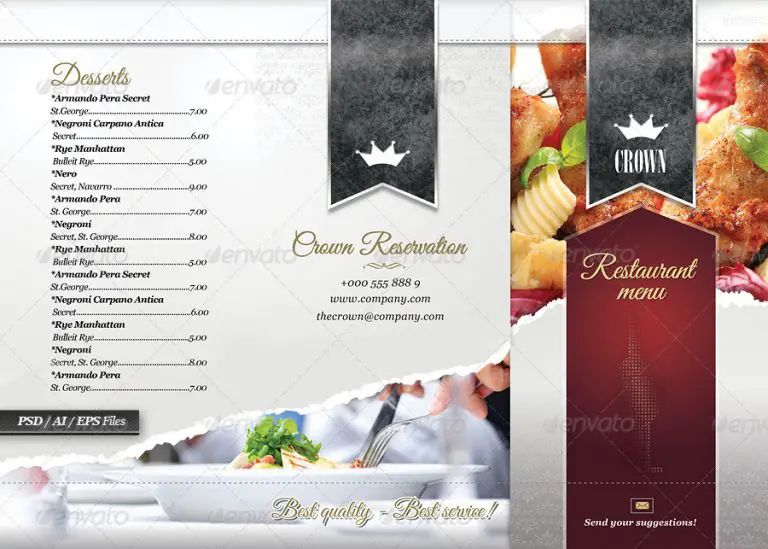 Menu Template Indesign Free