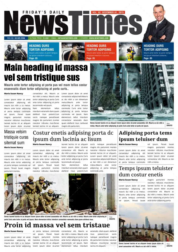 newspaper indesign template free
