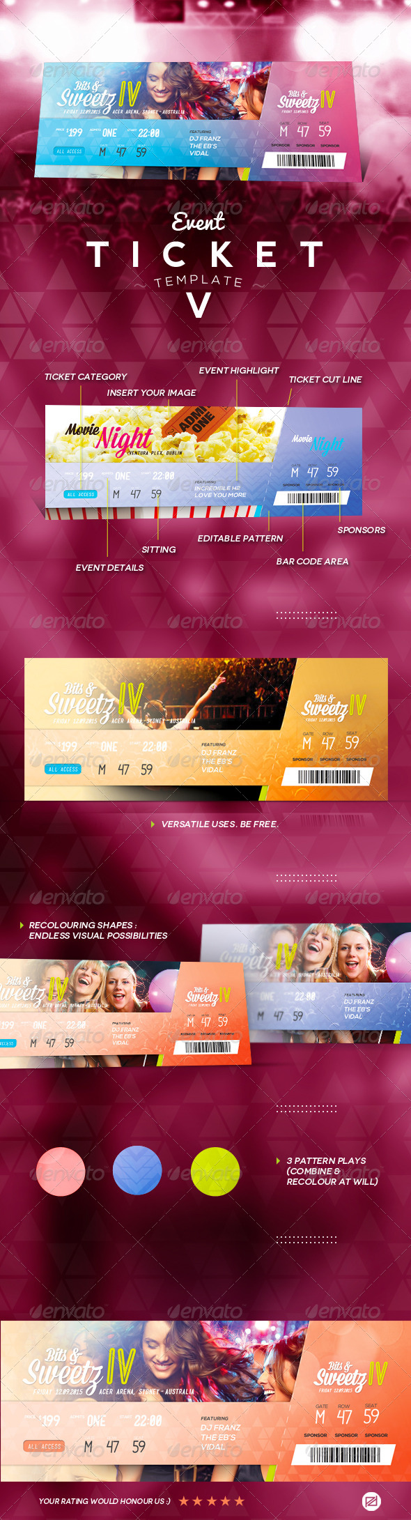 46+ Print Ready Ticket Templates PSD for Various Types of Events