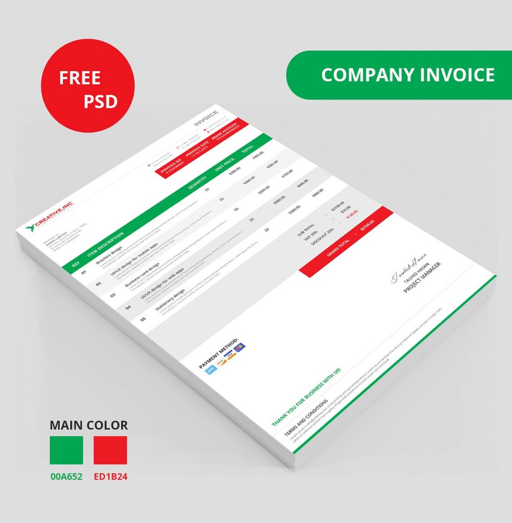 invoice template docx