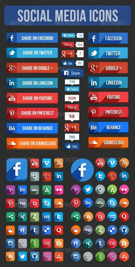 500+ Best Social Media Icons PSD AI PNG SVG EPS Formats