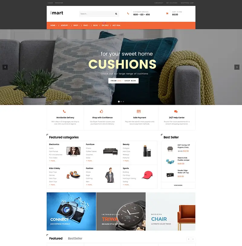 22  Free eCommerce Wordpress Themes with Shopping Cart PSD Templates Blog