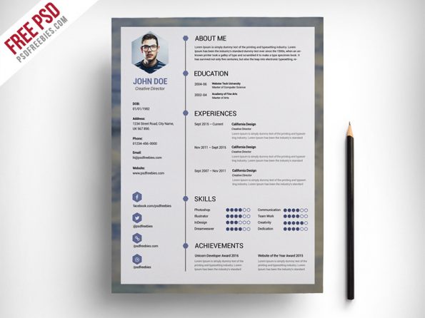 download free resume templates in psd